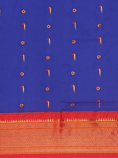 Suruchi Royal Blue & Red Soft Silk Muniya Paithani Saree