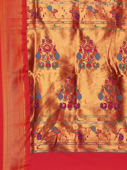 Suruchi Royal Blue & Red Soft Silk Muniya Paithani Saree