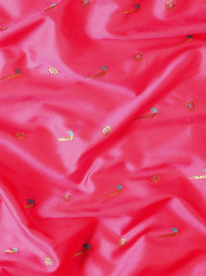 Suruchi Hot Pink & Rama Soft Silk Muniya Paithani Saree