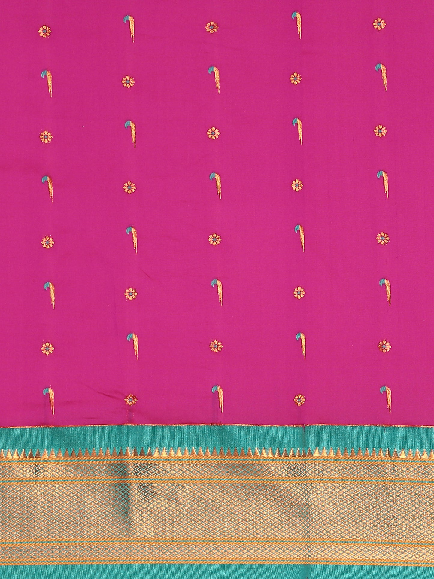 Suruchi Magenta & Rama Soft Silk Muniya Paithani Saree