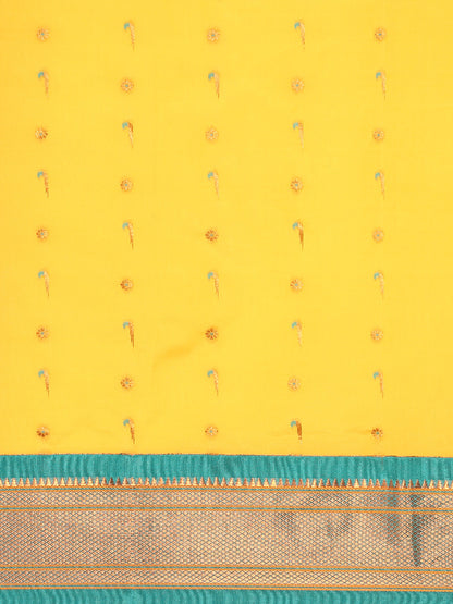 Suruchi Haldi & Rama Soft Silk Muniya Paithani Saree