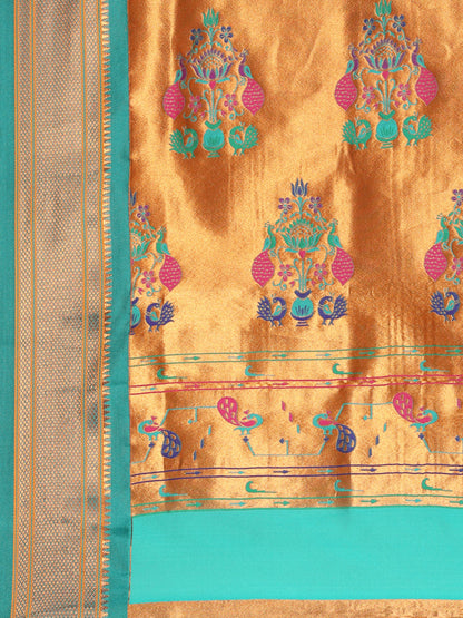 Suruchi Haldi & Rama Soft Silk Muniya Paithani Saree