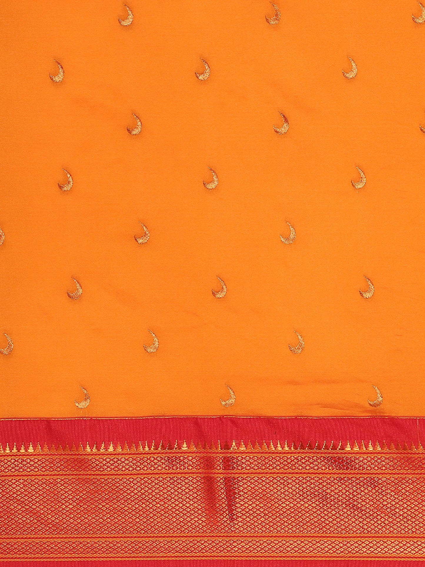 Chandrkala Mustard & Red Soft Silk Chandrakor Paithani Saree