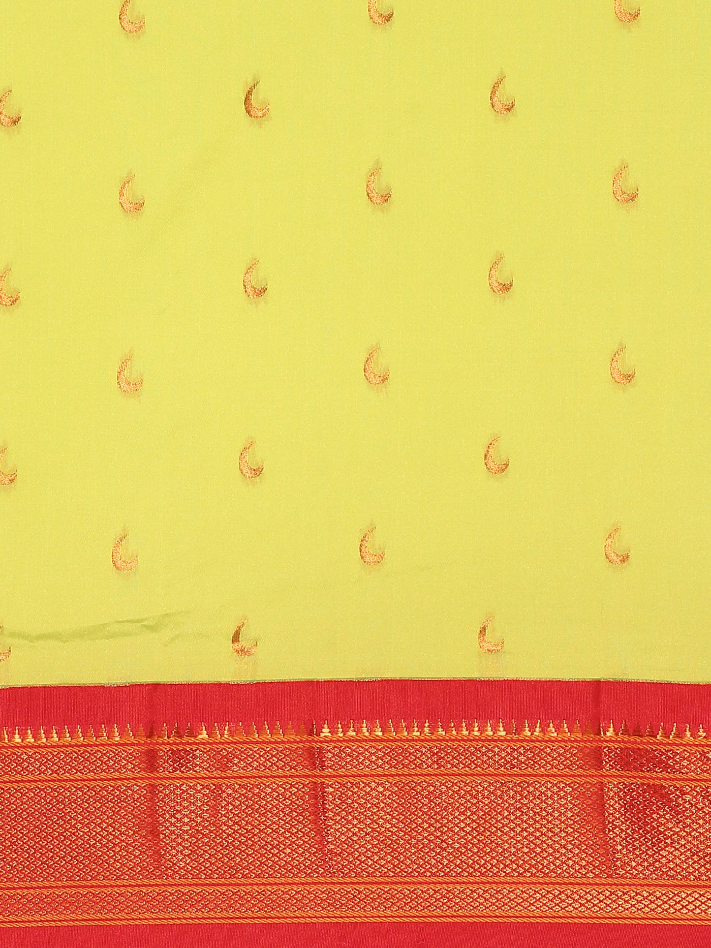 Chandrkala Parrot Green & Red Soft Silk Chandrakor Paithani Saree