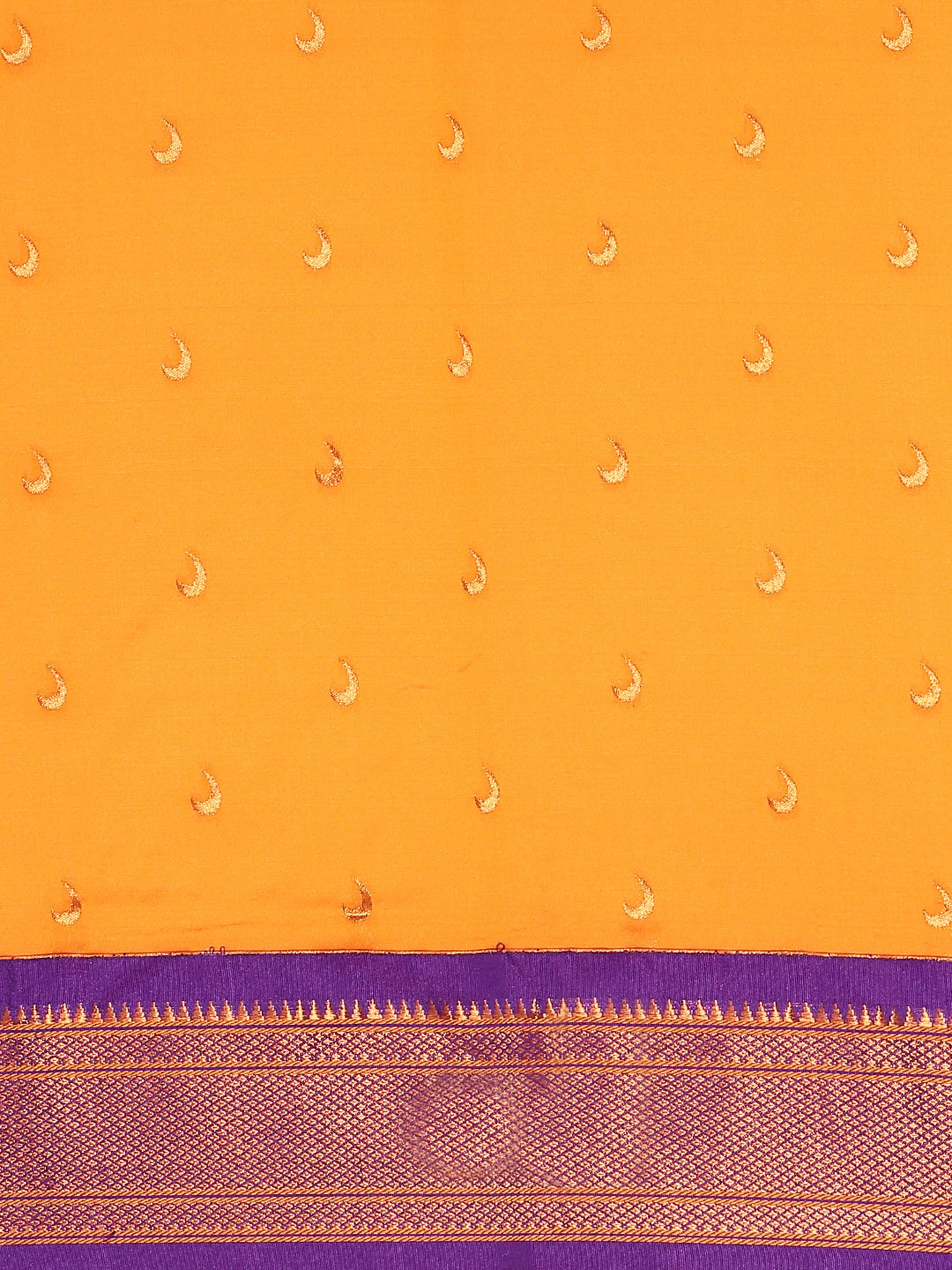 Chandrkala Orange & Violet Soft Silk Chandrakor Paithani Saree