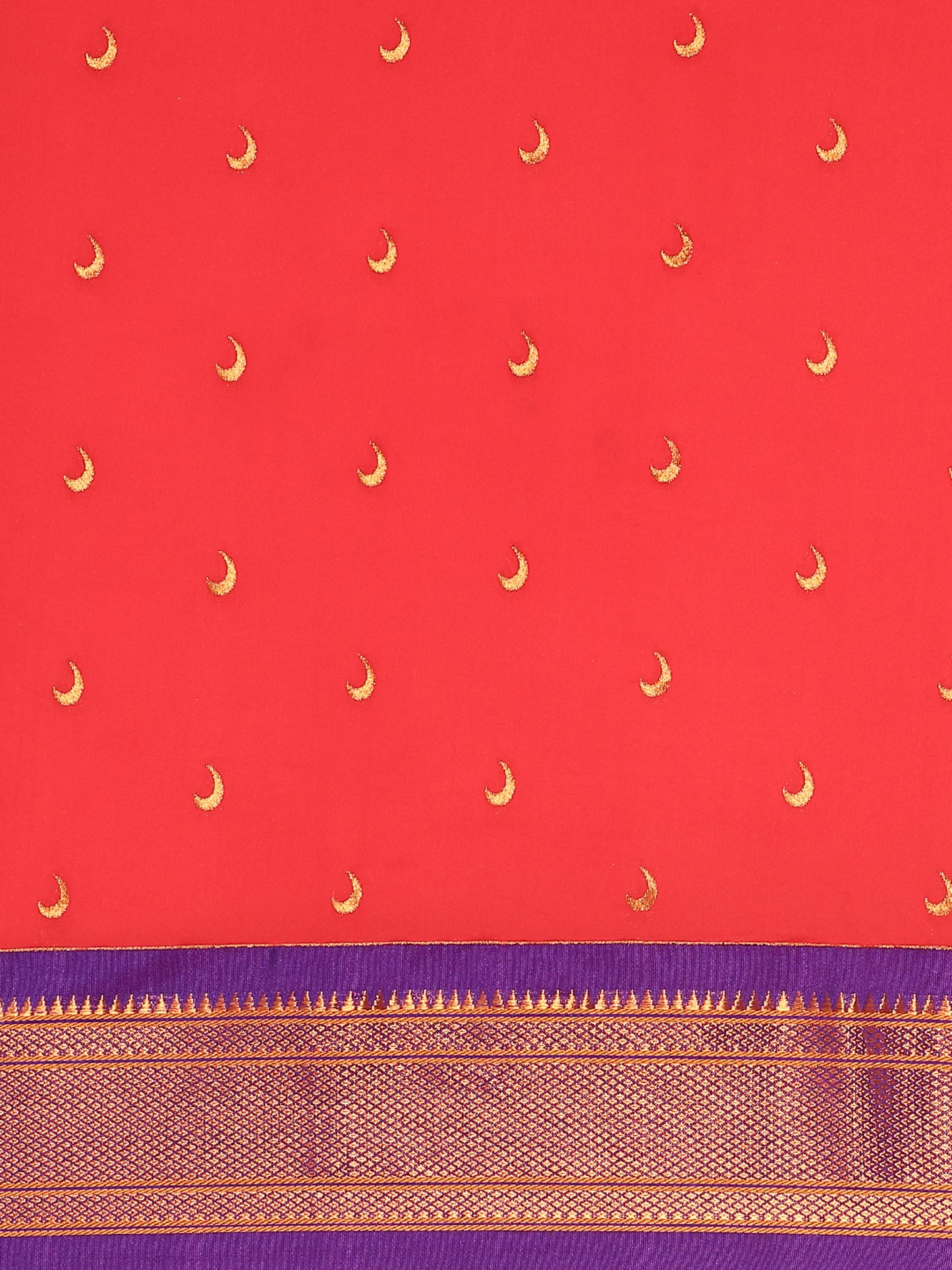 Chandrkala Red & Violet Soft Silk Chandrakor Paithani Saree