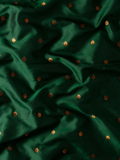 Kanika Bottle Green & Pink Soft Silk Fancy Pallu Kadiyal Paithani Saree