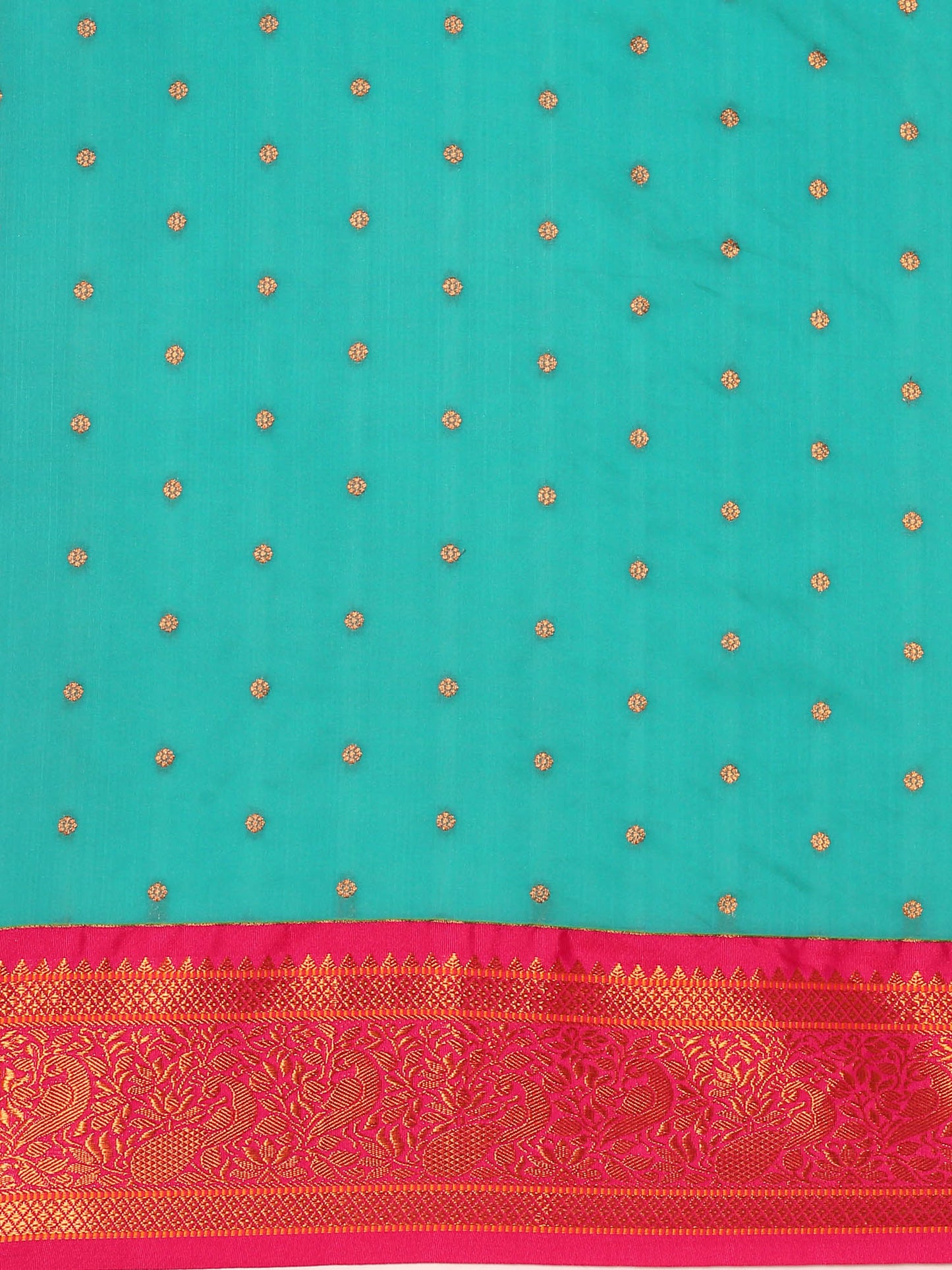 Kanika Chintamani Blue & Pink Soft Silk Fancy Pallu Kadiyal Paithani Saree