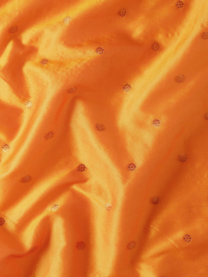 Kanika Orange & Rama Soft Silk Fancy Pallu Kadiyal Paithani Saree