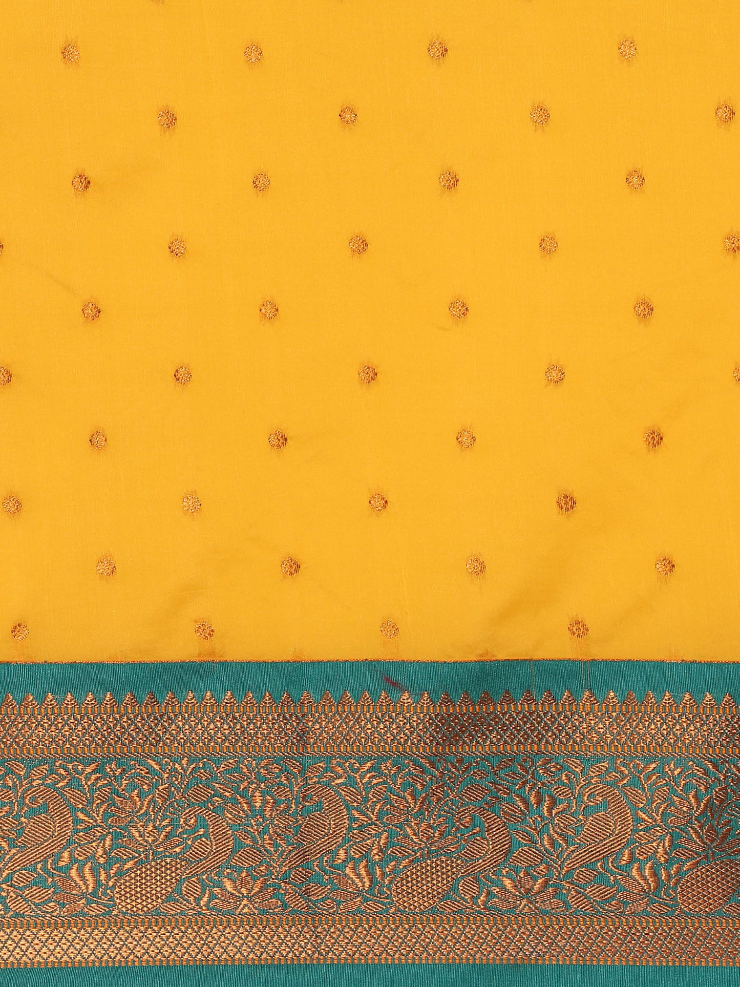 Kanika Haldi & Rama Soft Silk Fancy Pallu Kadiyal Paithani Saree