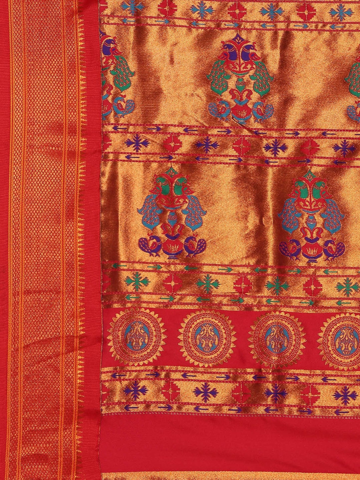 Myra Purple & Red Soft Silk Fancy Pallu Kadiyal Paithani Saree