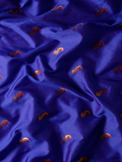 Myra Royal Blue & Red Soft Silk Kadiyal Maharani Paithani Saree