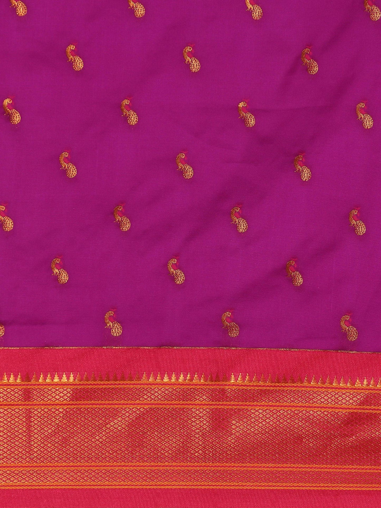 Myra Purple & Pink Soft Silk Kadiyal Maharani Paithani Saree