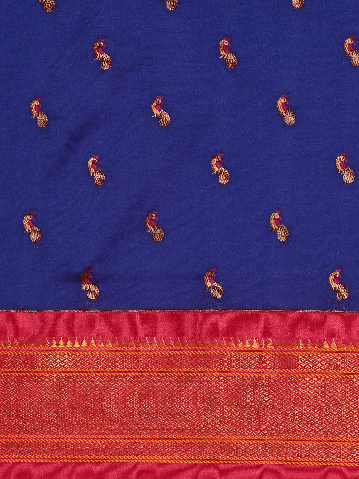 Myra Royal Blue & Pink Soft Silk Fancy Pallu Kadiyal Paithani Saree