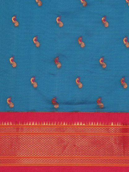 Myra Firozi & Pink Soft Silk Kadiyal Maharani Paithani Saree