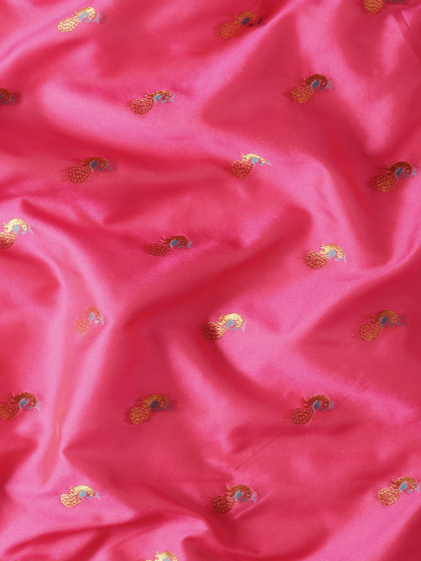 Myra Hot Pink & Rama Soft Silk Fancy Pallu Kadiyal Paithani Saree