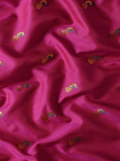 Myra Magenta & Rama Soft Silk Fancy Pallu Kadiyal Paithani Saree