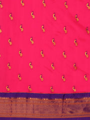 Myra Hot Pink & Violet Soft Silk Kadiyal Maharani Paithani Saree