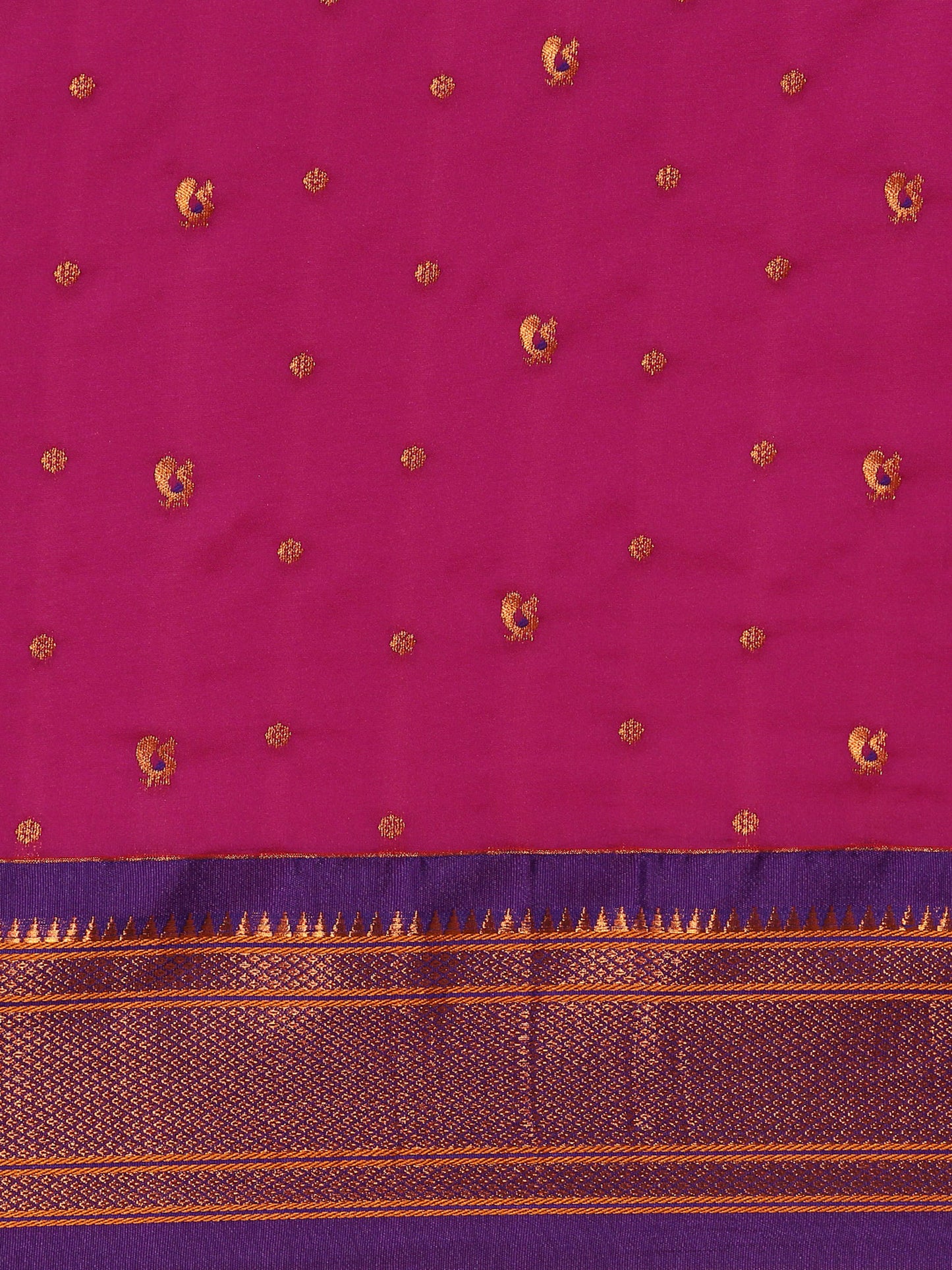 Mukta Magenta & Violet Soft Silk Kadiyal Maharani Paithani Saree