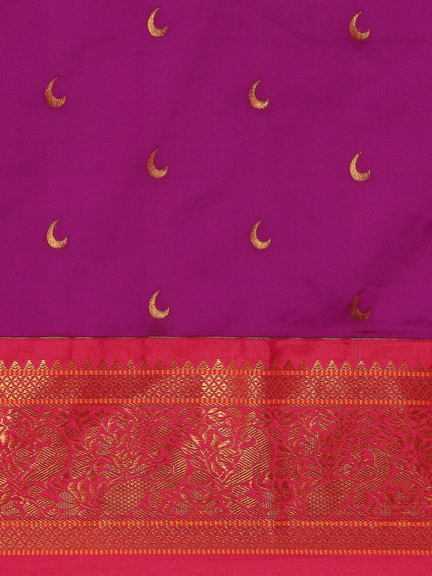 Chandani Purple & Pink Soft Silk Chandrakor Paithani Saree