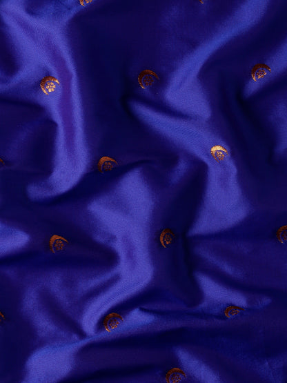 Chandrtara Royal Blue & Red Soft Silk Chandrakor Paithani Saree