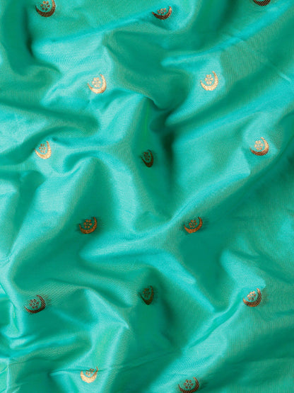 Chandrtara Sea Green & Red Soft Silk Chandrakor Paithani Saree