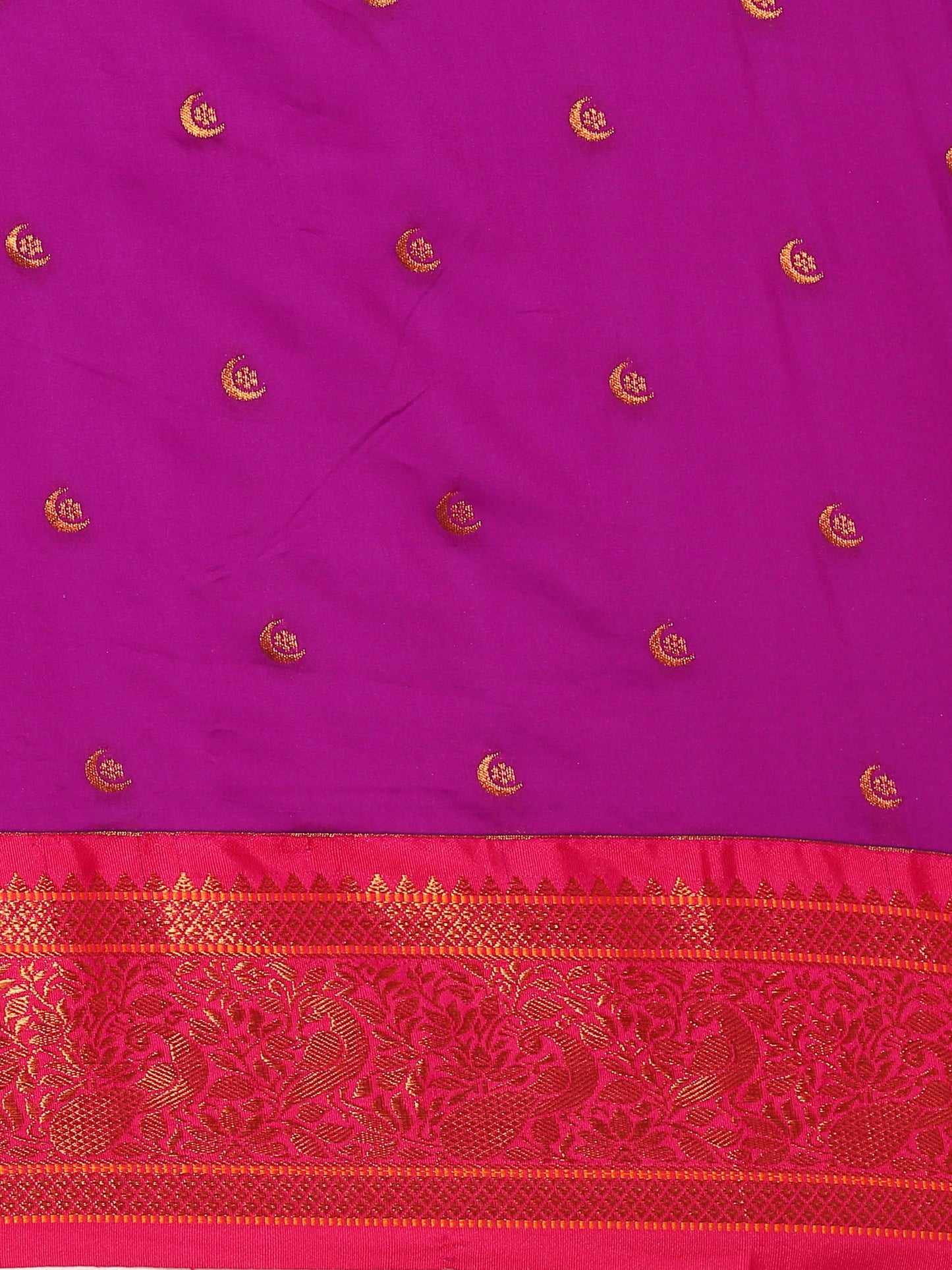 Chandrtara Purple & Pink Soft Silk Chandrakor Paithani Saree