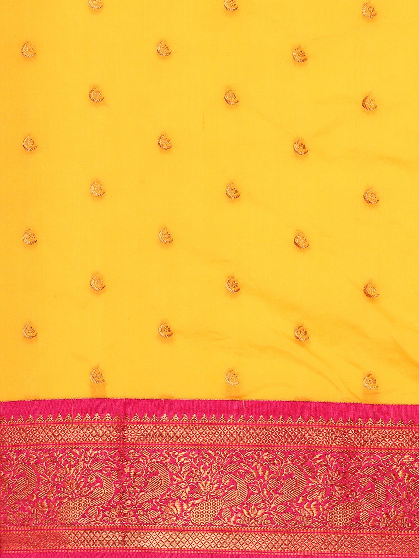 Chandrtara Haldi & Pink Soft Silk Chandrakor Paithani Saree