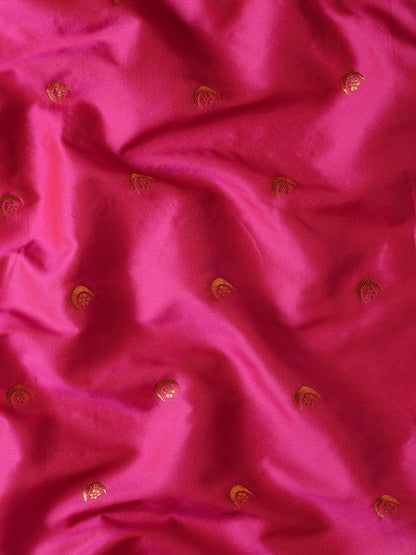 Chandrtara Magenta & Rama Soft Silk Chandrakor Paithani Saree