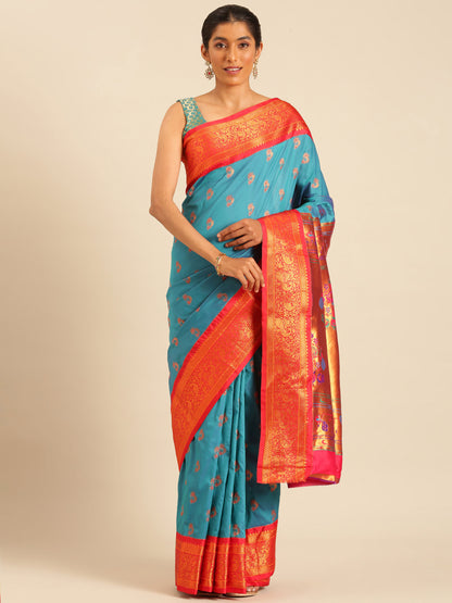 Mhalasa Rama & Red Soft Silk Peshwai Nath Paithani Saree