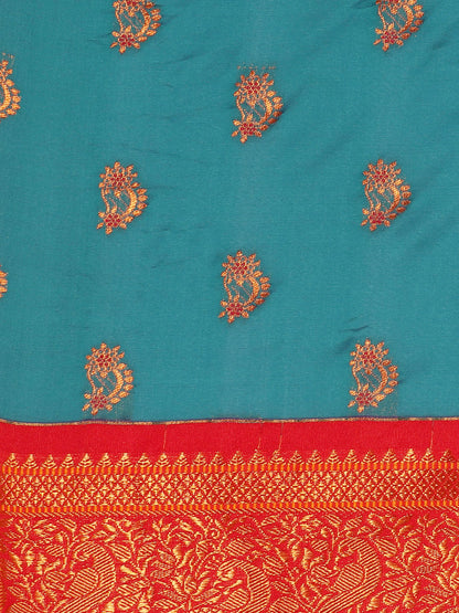 Mhalasa Rama & Red Soft Silk Peshwai Nath Paithani Saree