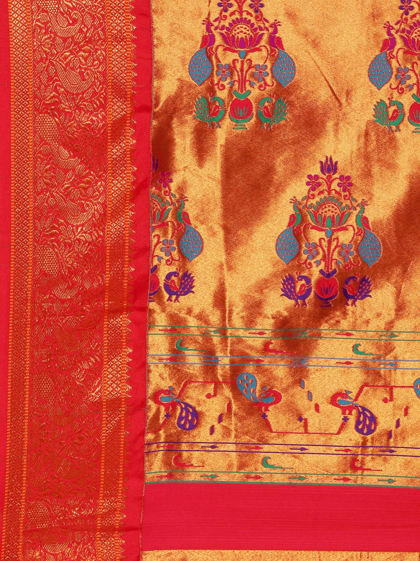 Mhalasa Rama & Red Soft Silk Peshwai Nath Paithani Saree