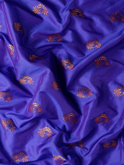 Mhalasa Royal Blue & Pink Soft Silk Peshwai Nath Paithani Saree