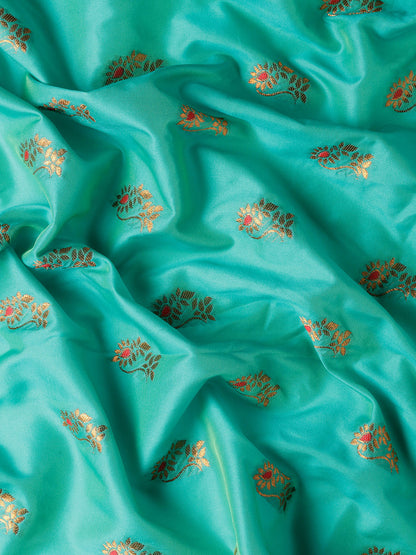 Sonkali Sea Green & Red Soft Silk Peshwai Nath Paithani Saree