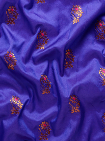 Sonkali Royal Blue & Pink Soft Silk Peshwai Nath Paithani Saree