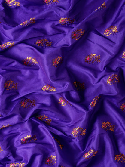 Sonkali Indigo Blue & Pink Soft Silk Peshwai Nath Paithani Saree