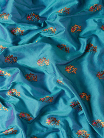 Sonkali Rama & Pink Soft Silk Peshwai Nath Paithani Saree