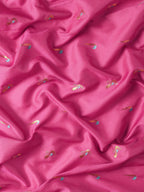 Muniya paithani saree silk blend in hot, pink and violet with muniya peacock meena butti - fabric view for wedding wear