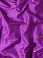 Muniya paithani saree silk blend in purple and red with muniya peacock meena butti - fabric view for wedding wear
