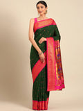 Muniya Paithani Saree Silk Blend | Parrot Motif Zari Work | Wedding Wear
