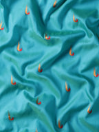 Muniya paithani saree silk blend in chintamani and red with parrot motif zari work - fabric view for wedding wear