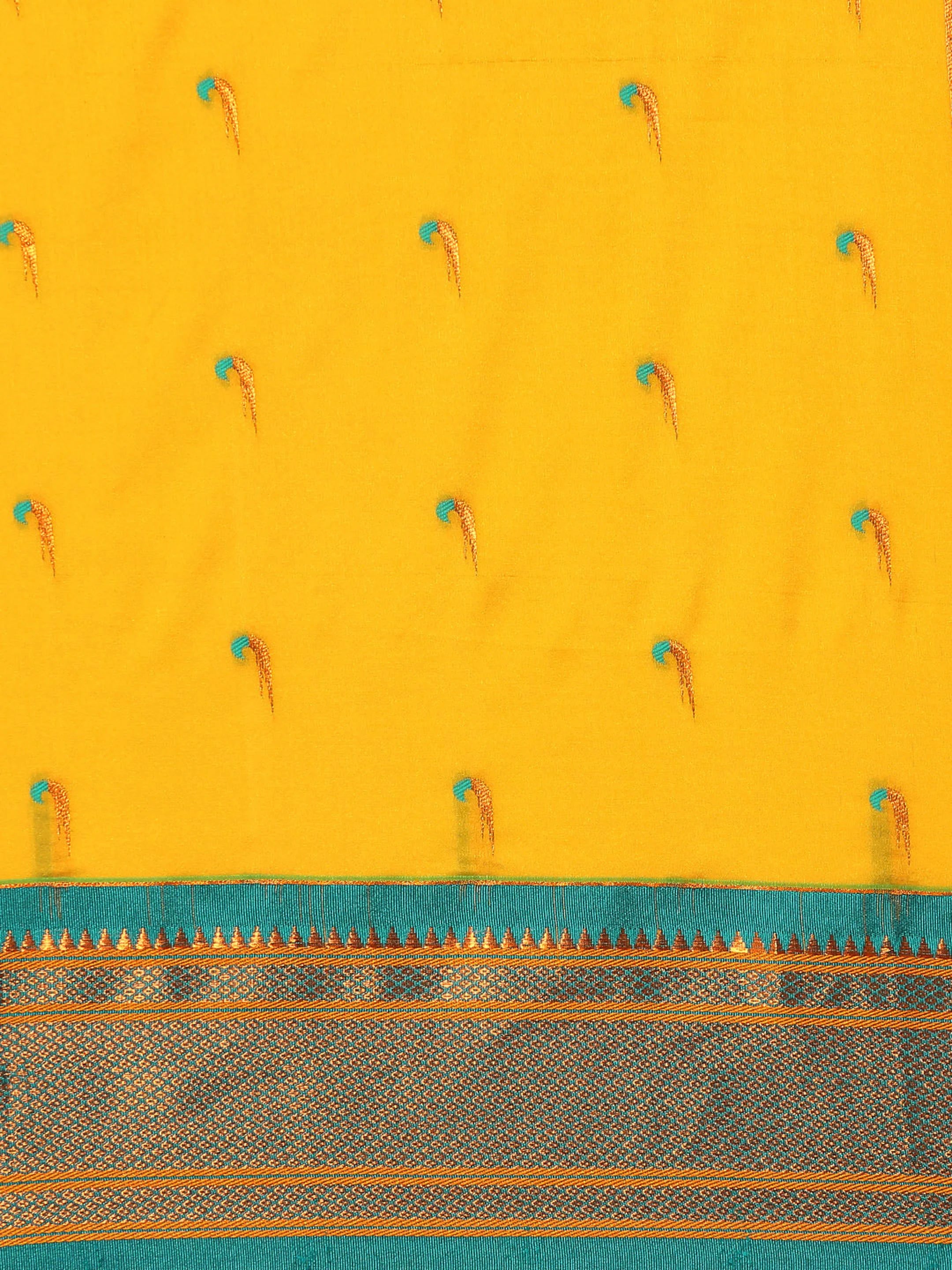 Muniya Paithani Saree Silk Blend | Parrot Motif Zari Work | Wedding Wear