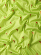Muniya paithani saree silk blend in popati and red with parrot motif zari work - fabric view for wedding wear