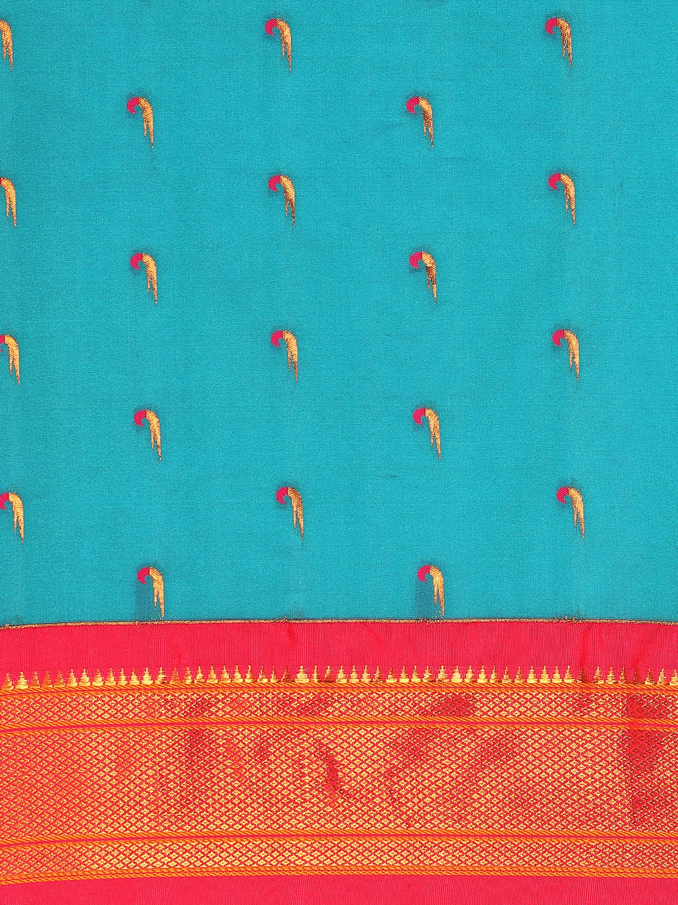 Muniya Paithani Saree Silk Blend | Parrot Motif Zari Work | Wedding Wear