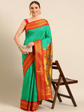 Muniya Paithani Saree Silk Blend | Parrot Motif Zari Work | Wedding Wear
