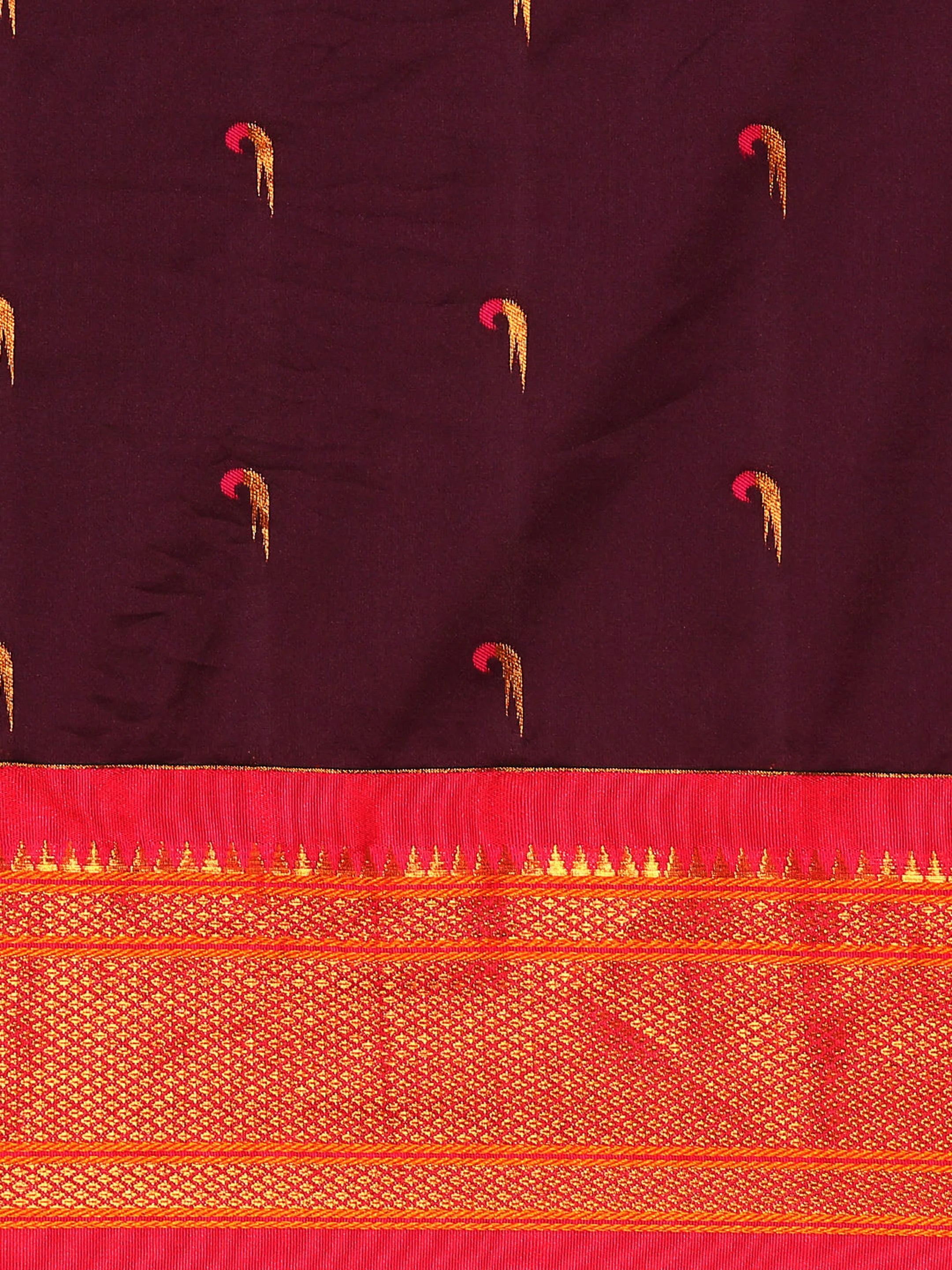 Muniya Paithani Saree Silk Blend | Parrot Motif Zari Work | Wedding Wear