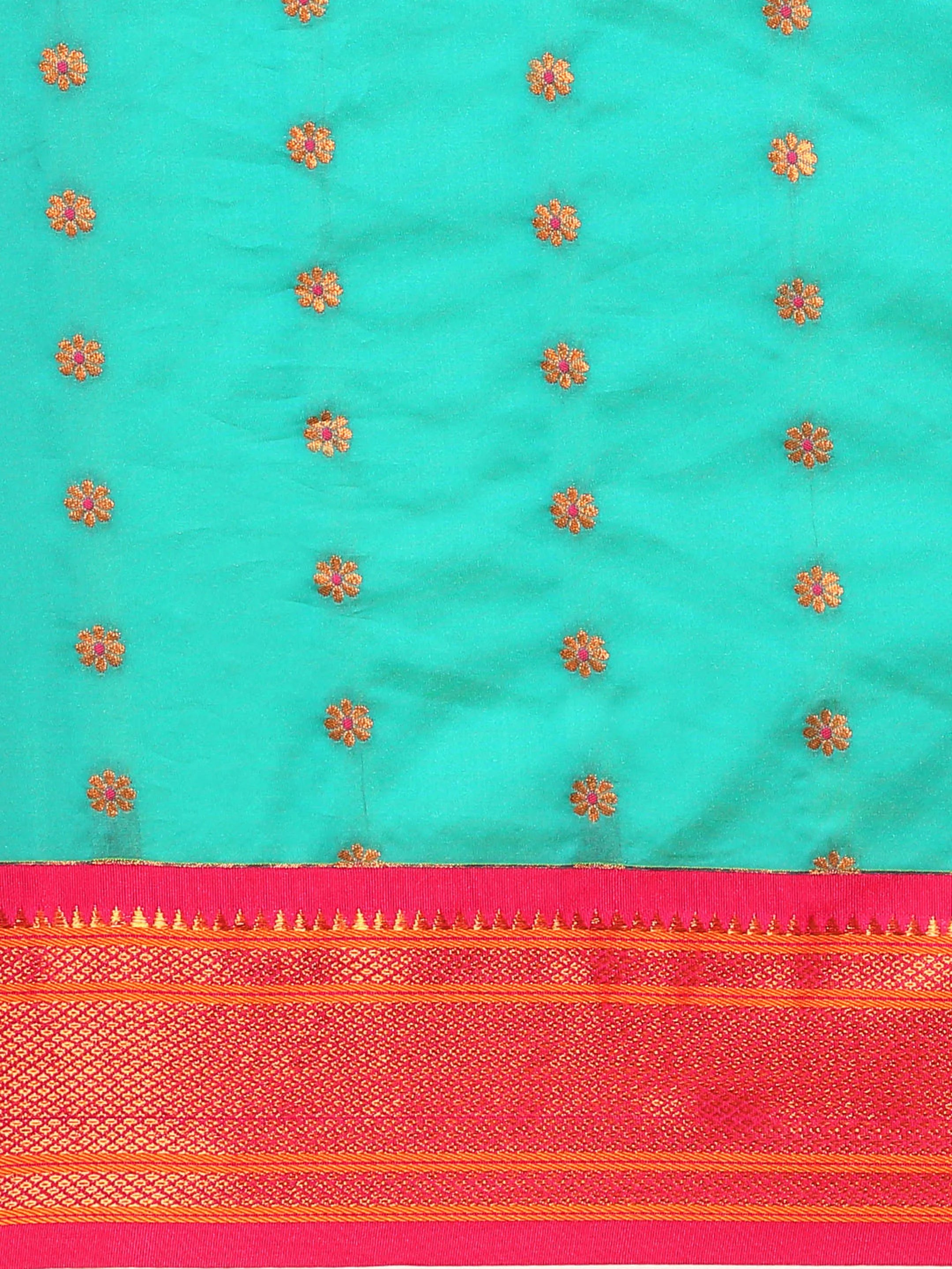 Muniya Paithani Saree Silk Blend | Floral Meena Butti | Wedding Wear