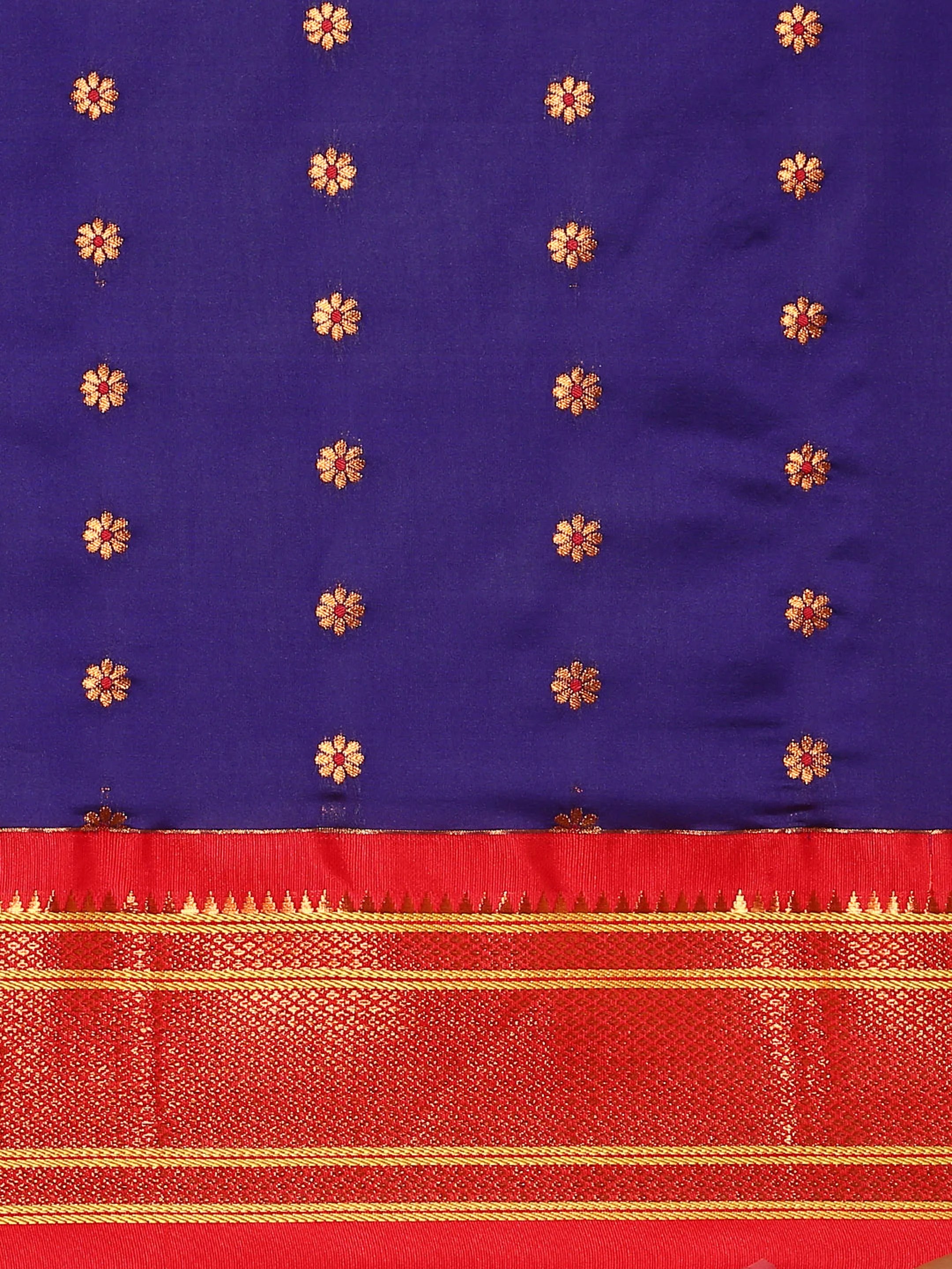 Muniya Paithani Saree Silk Blend | Floral Meena Butti | Wedding Wear