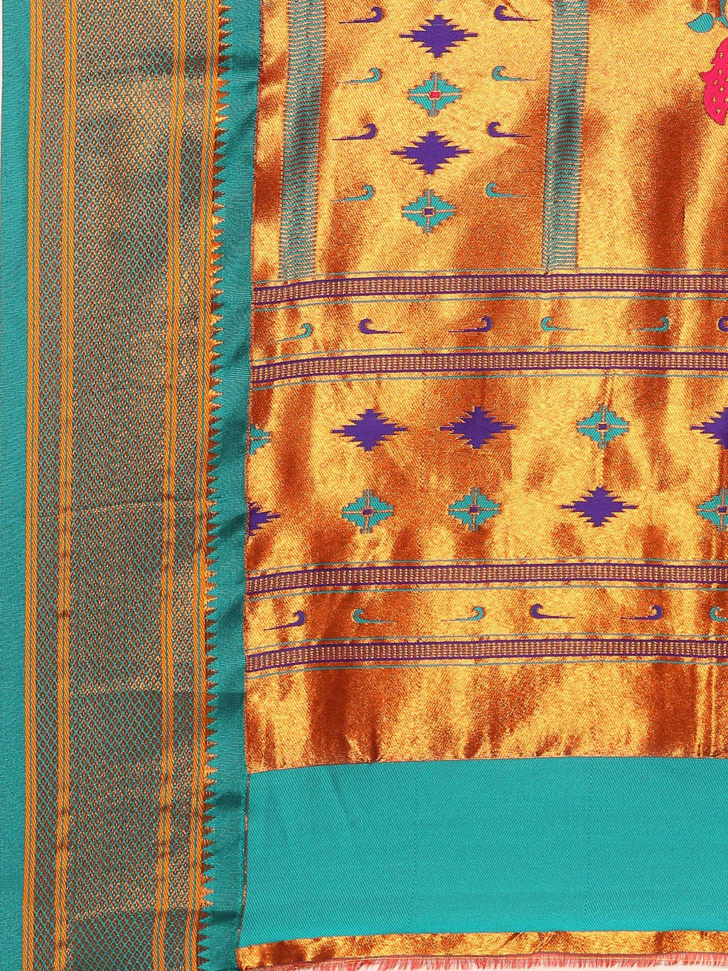Muniya Paithani Saree Silk Blend | Floral Meena Butti | Wedding Wear