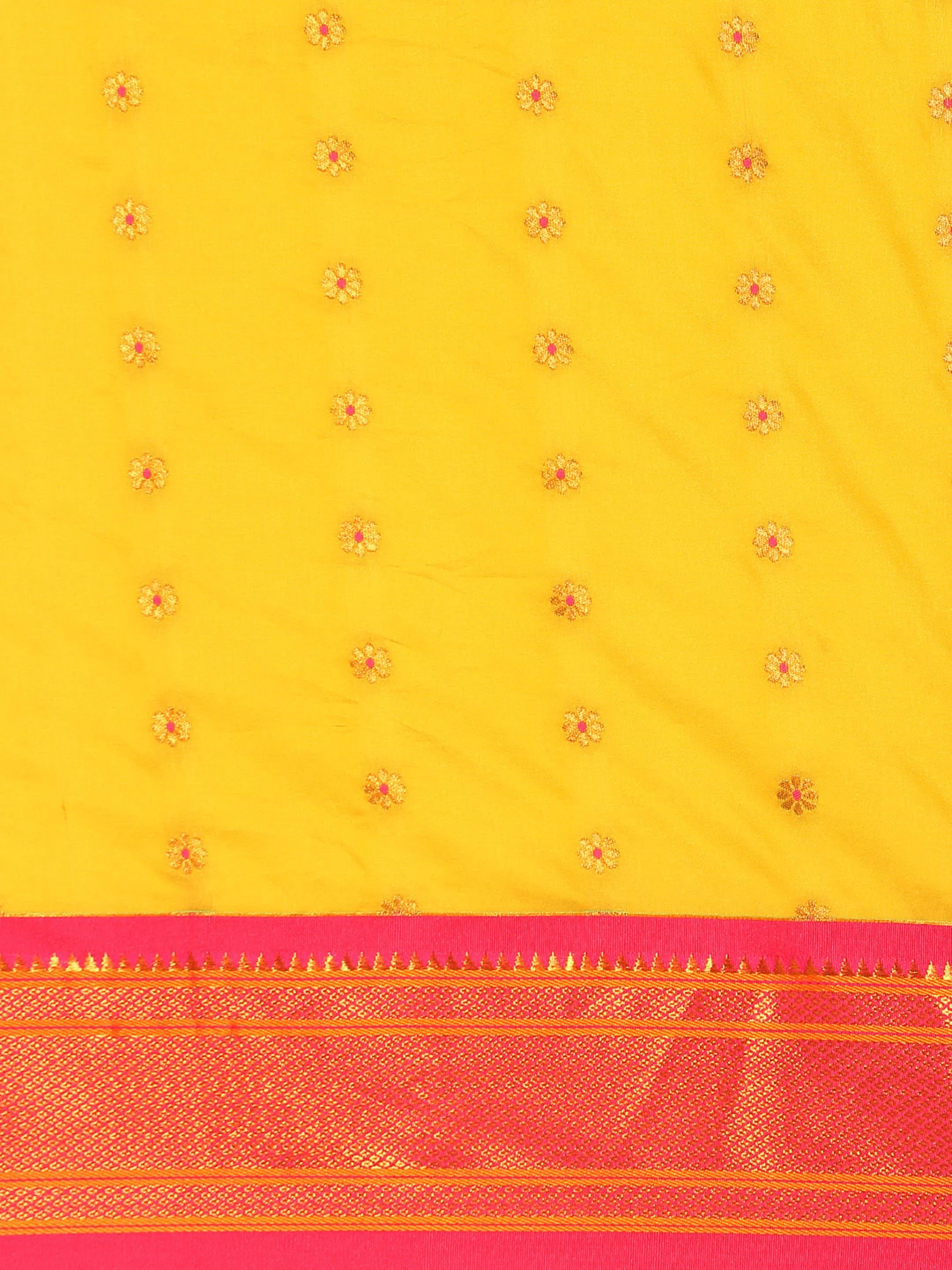 Muniya Paithani Saree Silk Blend | Floral Meena Butti | Wedding Wear